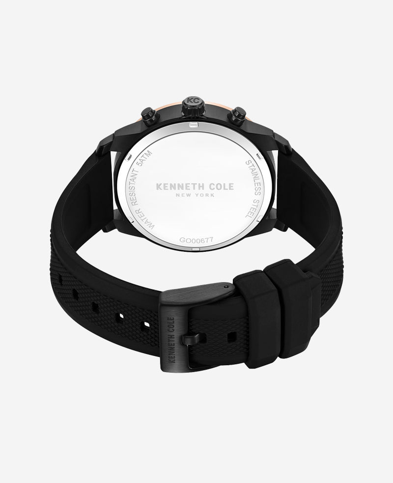 Chronograph Sport Silicone Watch Black