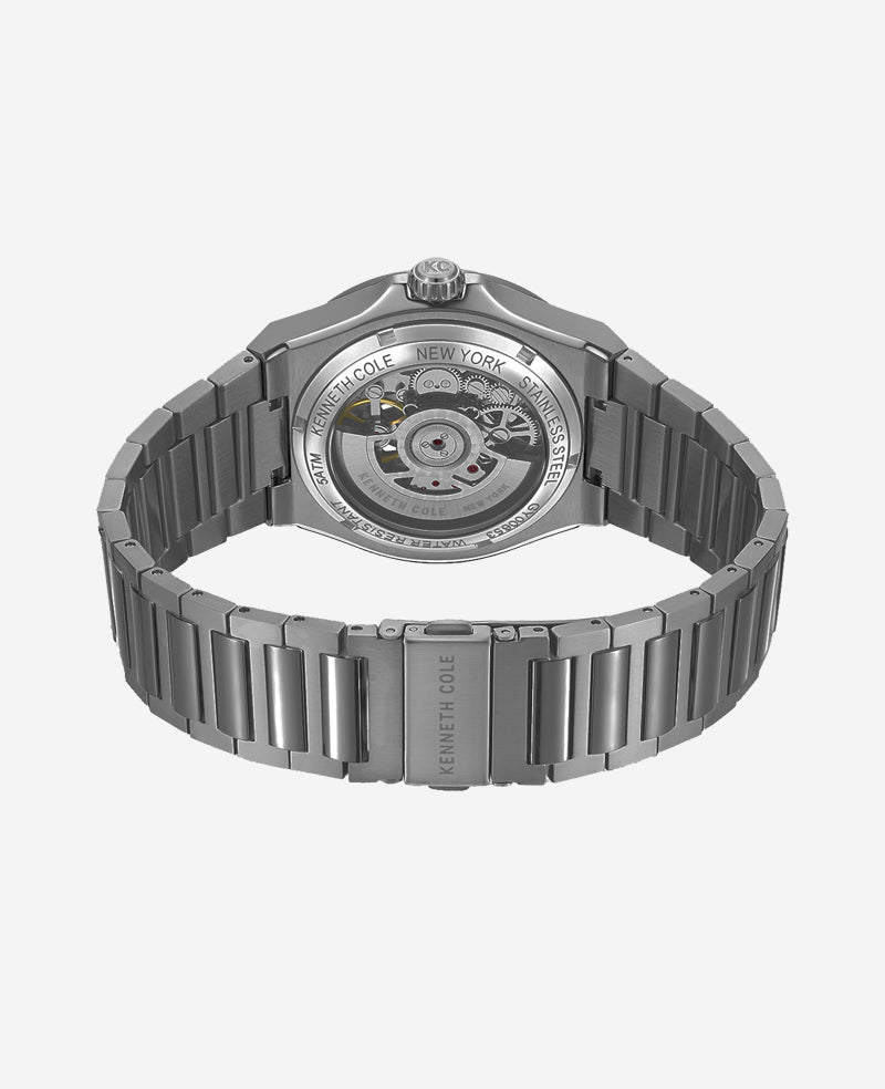 Skeleton Automatic Bracelet Watch Silver