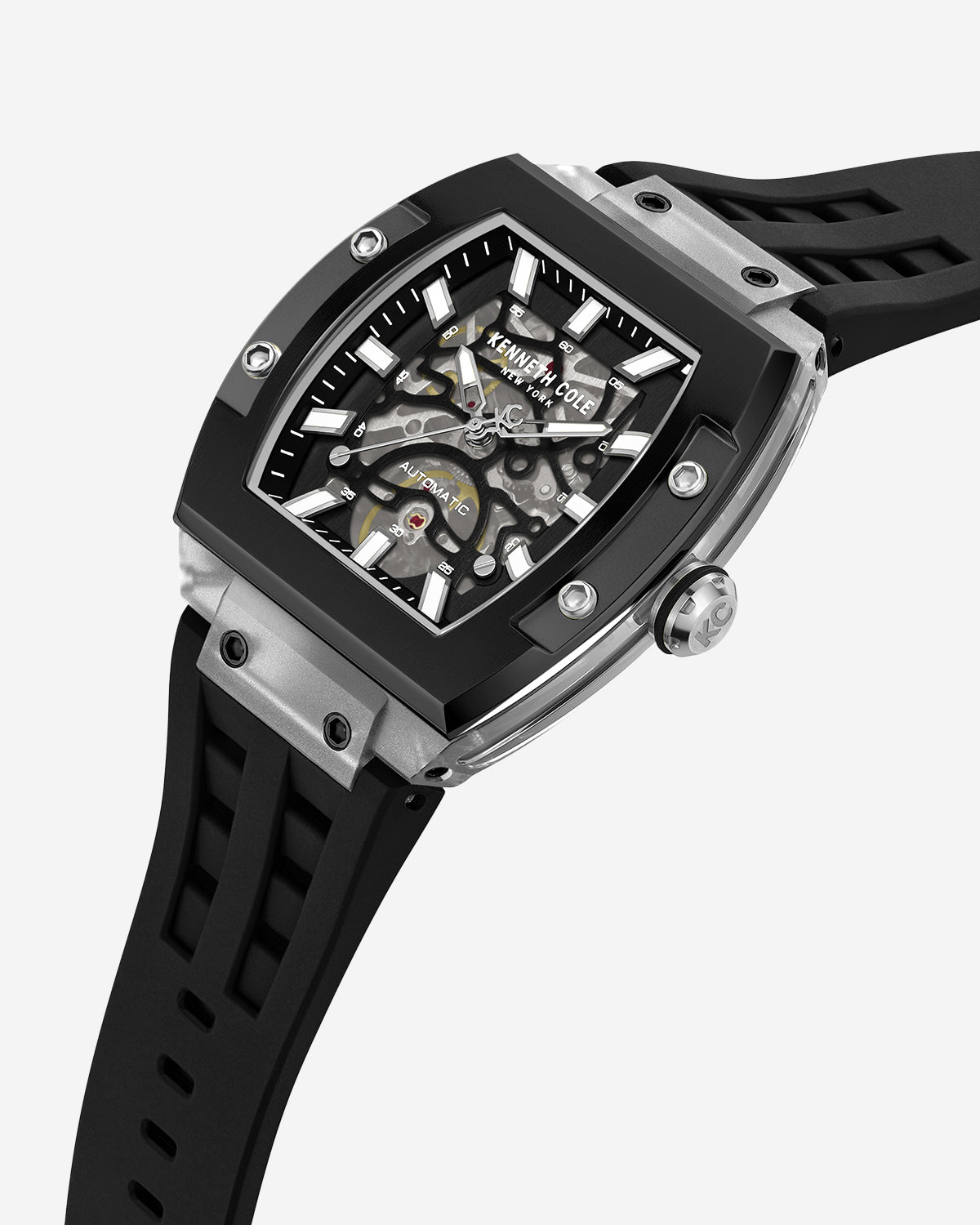 Skeleton Automatic Silicone Watch Black