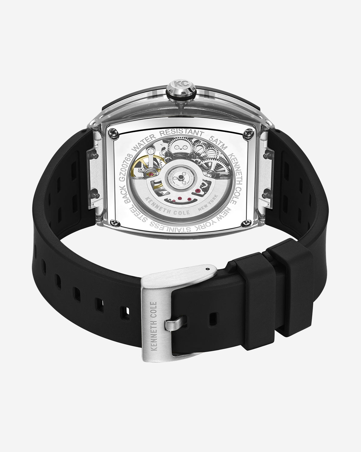 Skeleton Automatic Silicone Watch Black