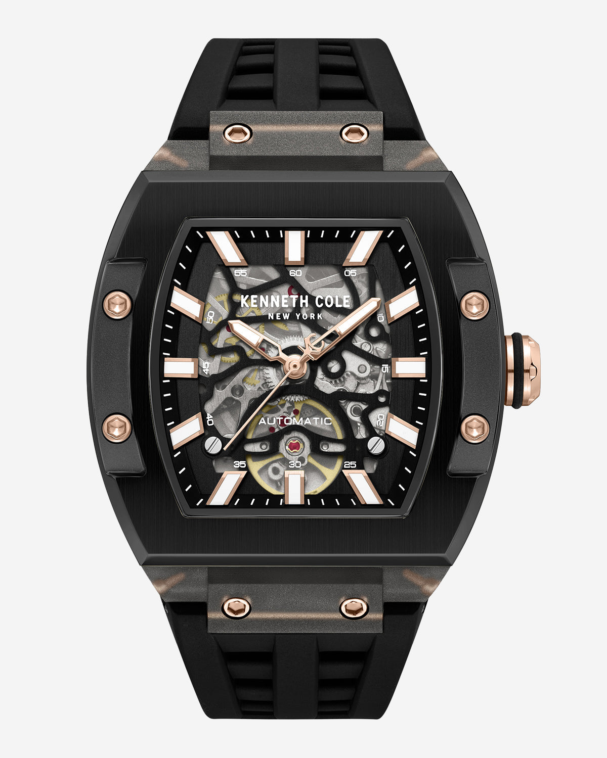 Skeleton Automatic Silicone Watch Black