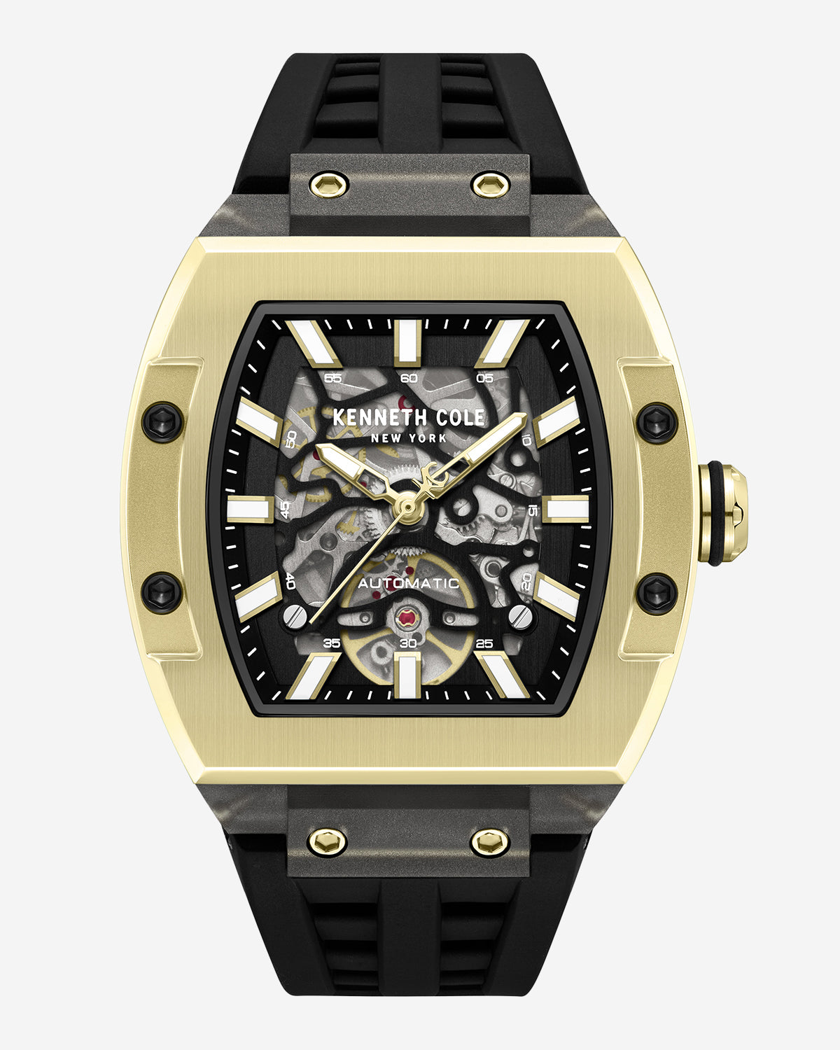 Skeleton Automatic Silicone Watch Black