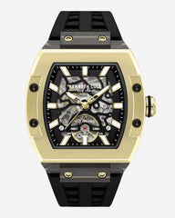 Skeleton Automatic Silicone Watch Black