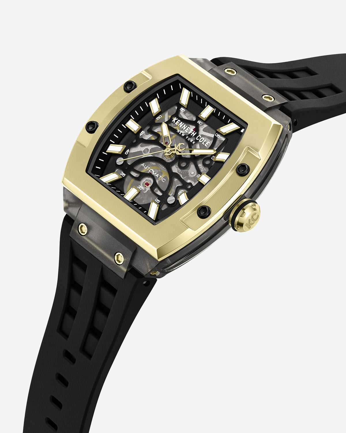 Skeleton Automatic Silicone Watch Black