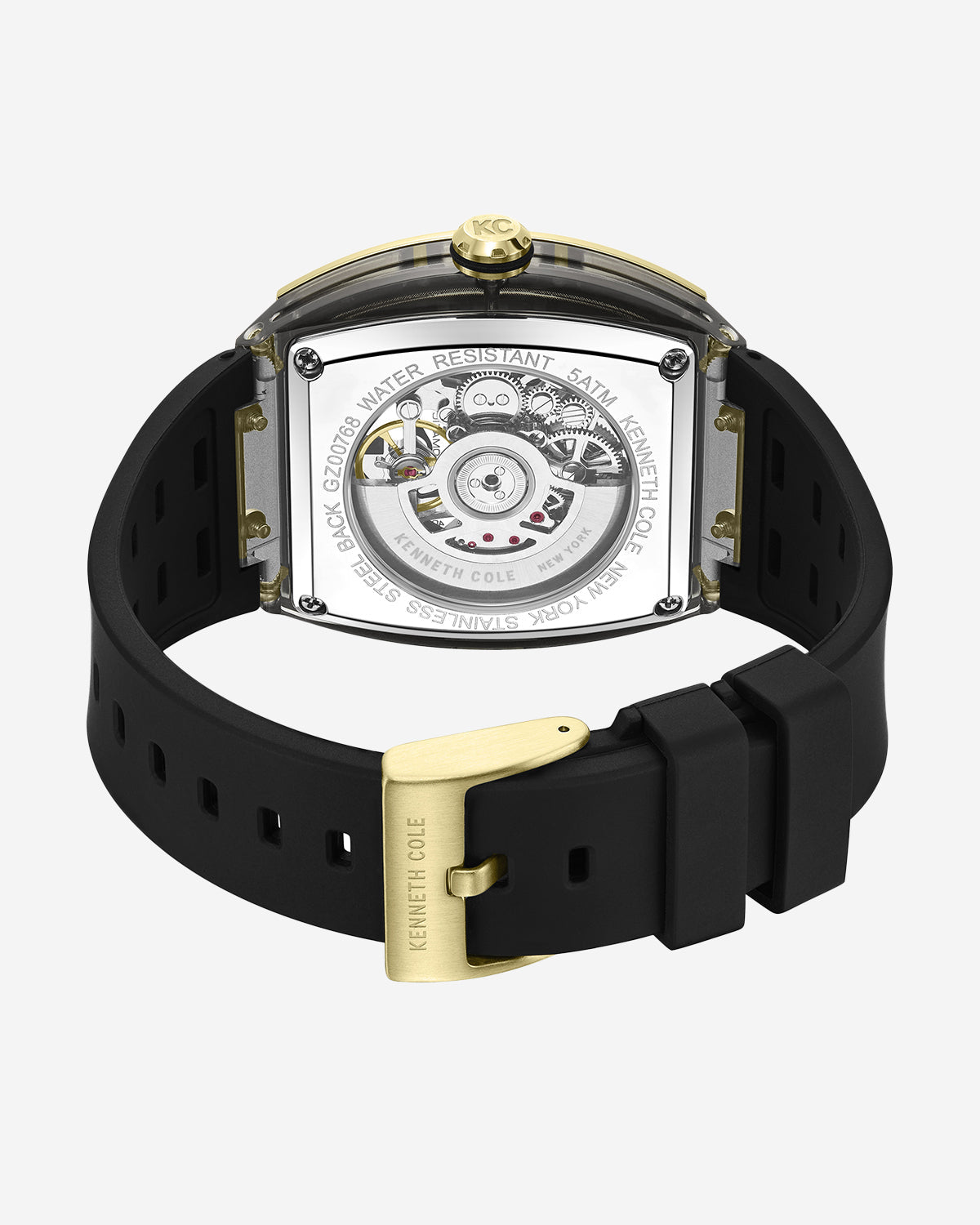 Skeleton Automatic Silicone Watch Black