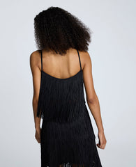 Fringe Cami Tank Black