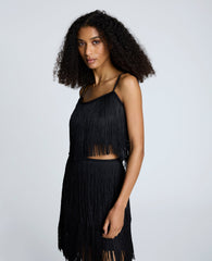 Fringe Cami Tank Black