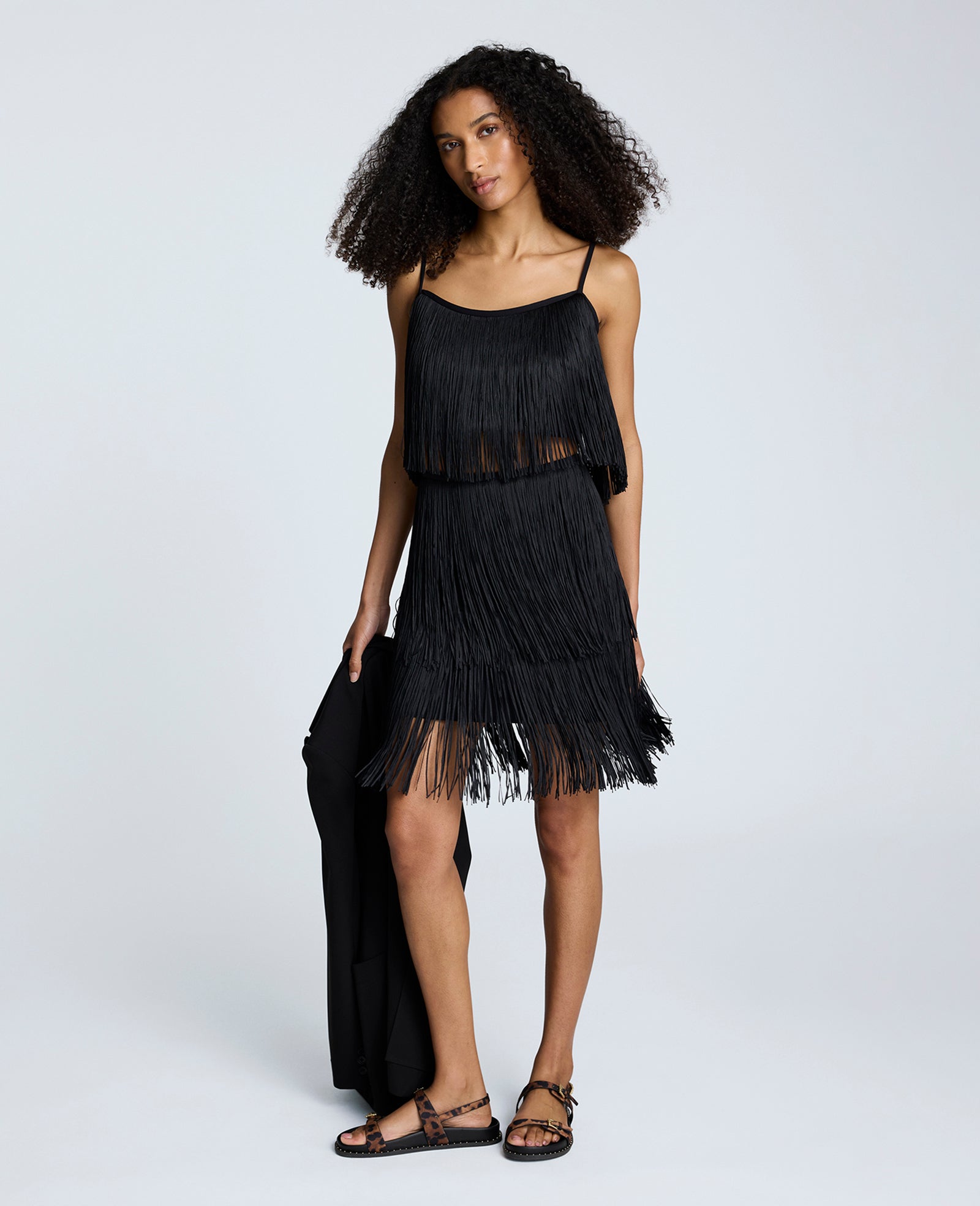 Fringe Cami Tank Black