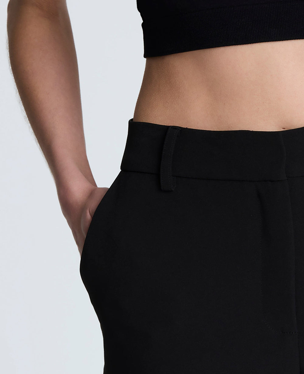 Fly Front Invisible Zipper Pedal Pusher Pant Black