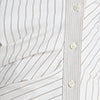Cotton Stripe Strapless Rouched Fitted Bustier Top Pure White/Beige Bronz