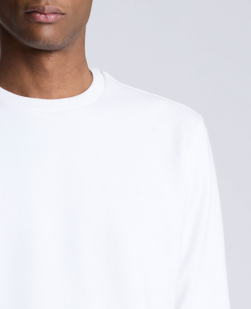 Site Exclusive! Kenneth Cole Embroidered Logo Sweatshirt White