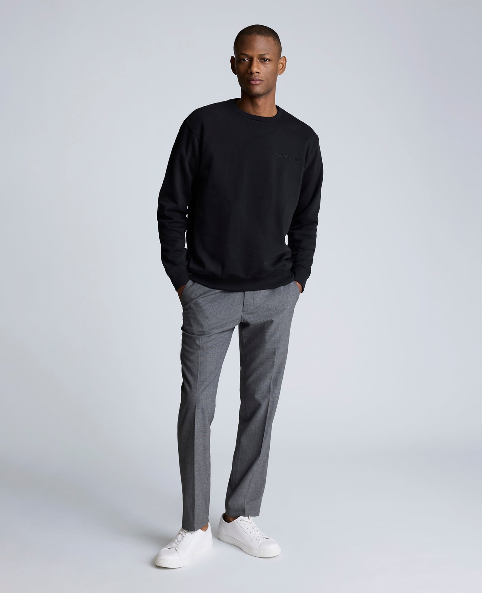 Site Exclusive! Kenneth Cole Embroidered Logo Sweatshirt Black