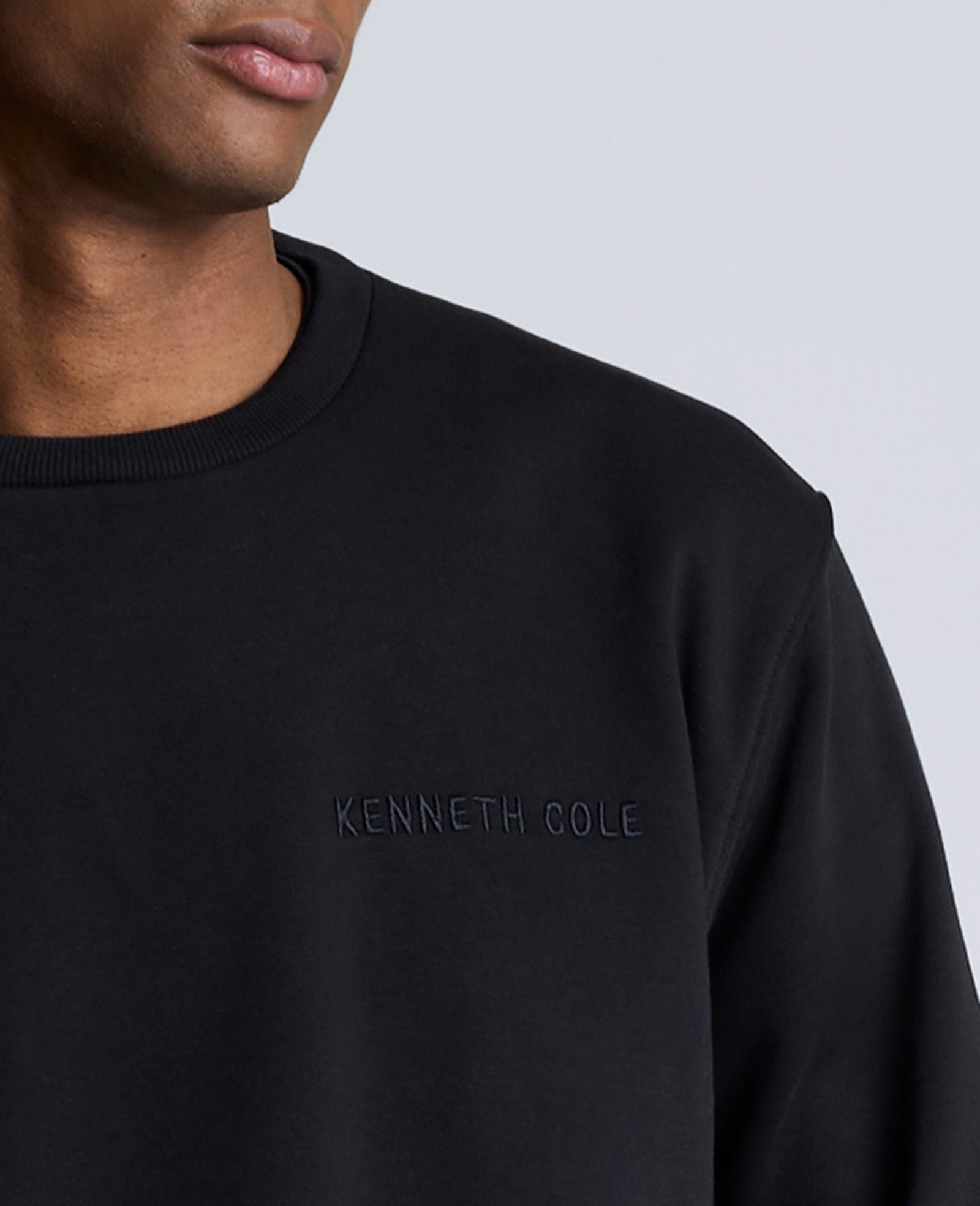 Site Exclusive! Kenneth Cole Embroidered Logo Sweatshirt Black