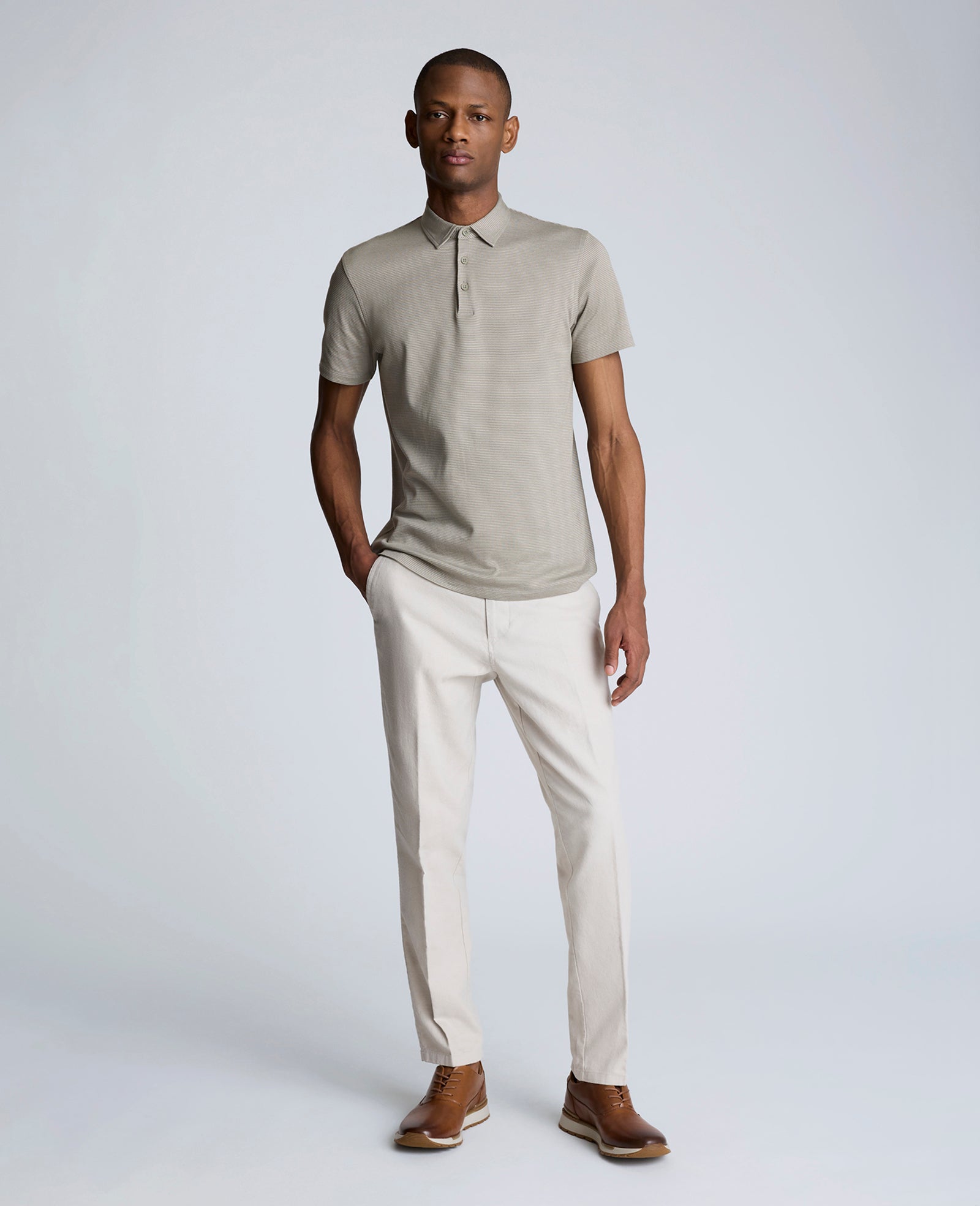 Linen Blend Slim Fit Flat Front Chino Pant String