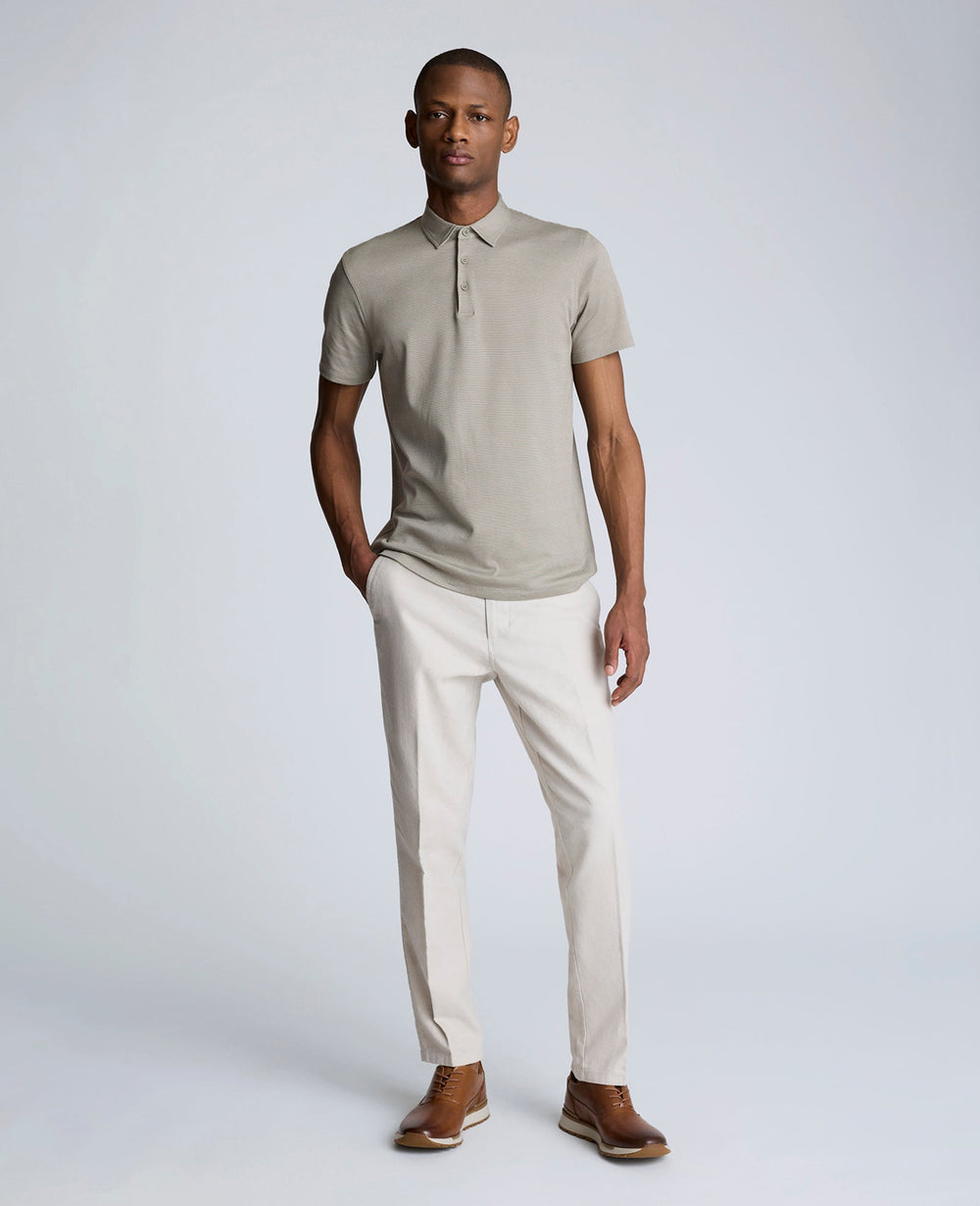 Linen Blend Slim Fit Flat Front Chino Pant String