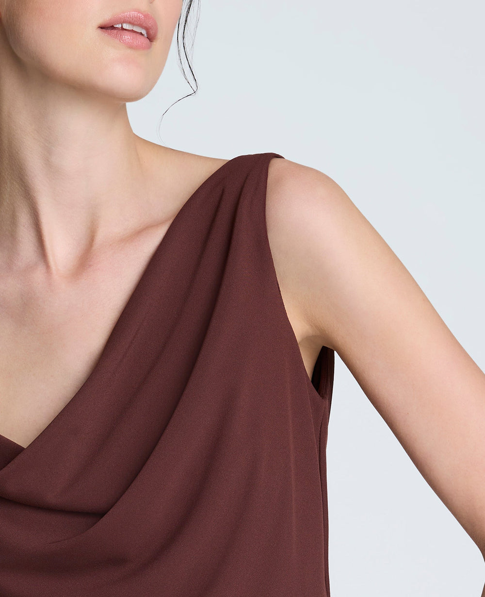 Asymmetrical Pull Over Cami Burgundy Spice