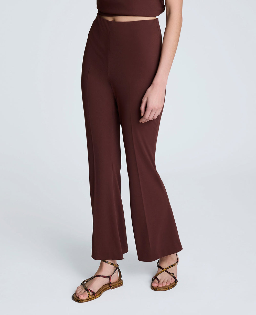 Pull-On Hollywood Waist Flared Leg Pants Burgundy Spice