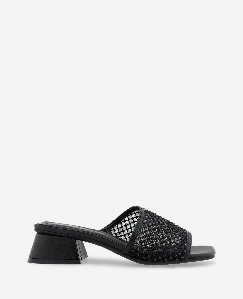 REACTION - Buenita Crystal Mesh Sandal Black/Black Mesh