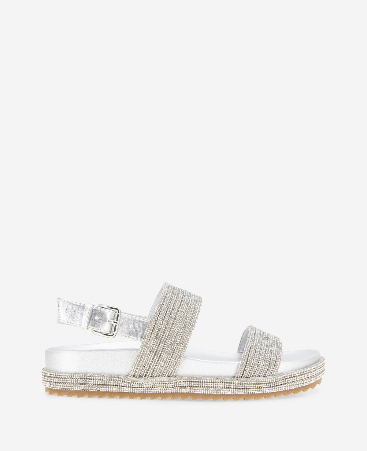 REACTION - Debra Two Band Crystal Sandal Silver/Crystal