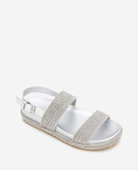 REACTION - Debra Two Band Crystal Sandal Silver/Crystal