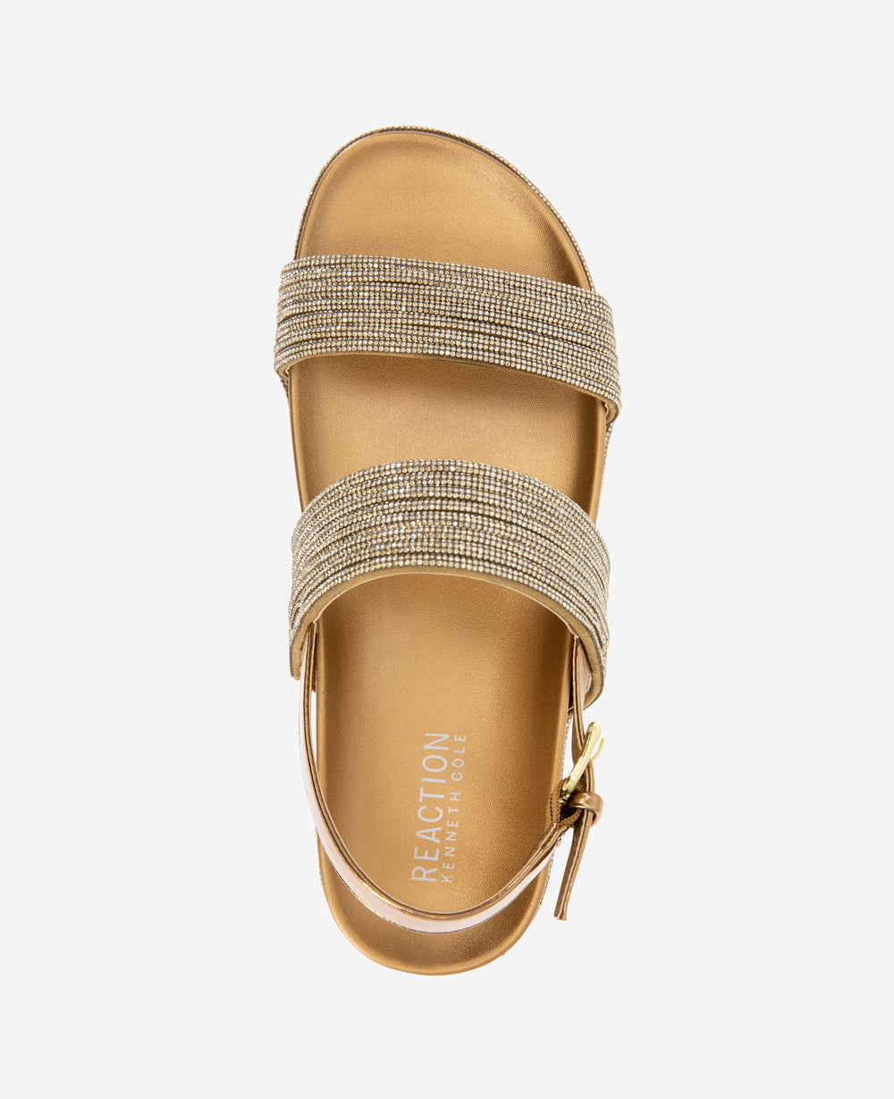 REACTION - Debra Two Band Crystal Sandal Bronze Crystal