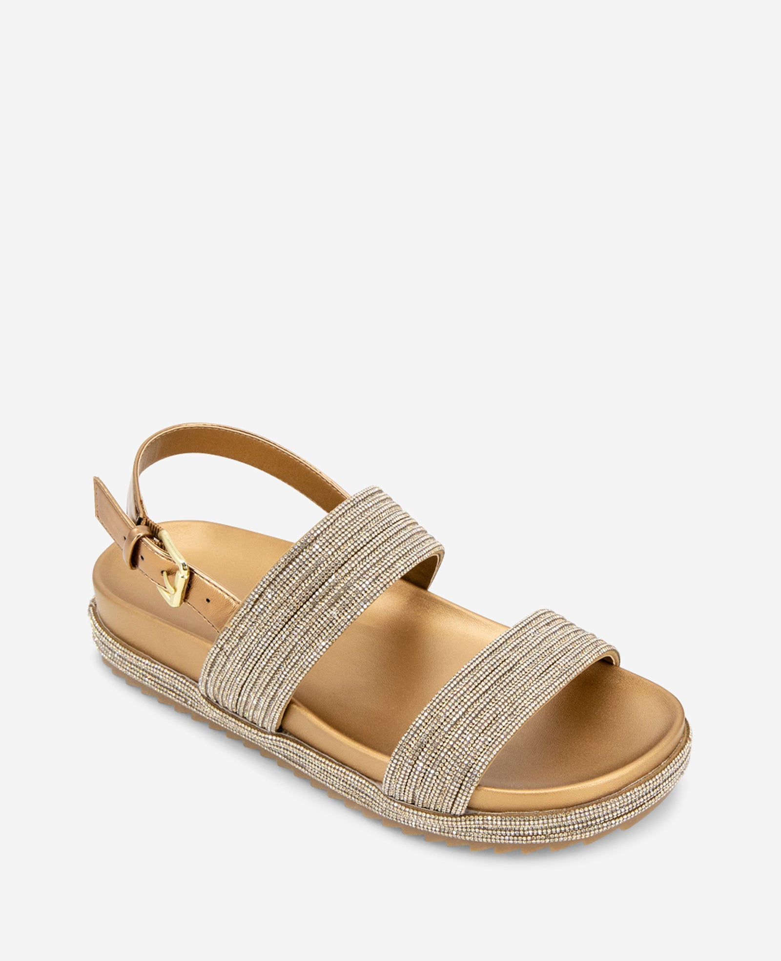 REACTION - Debra Two Band Crystal Sandal Bronze Crystal