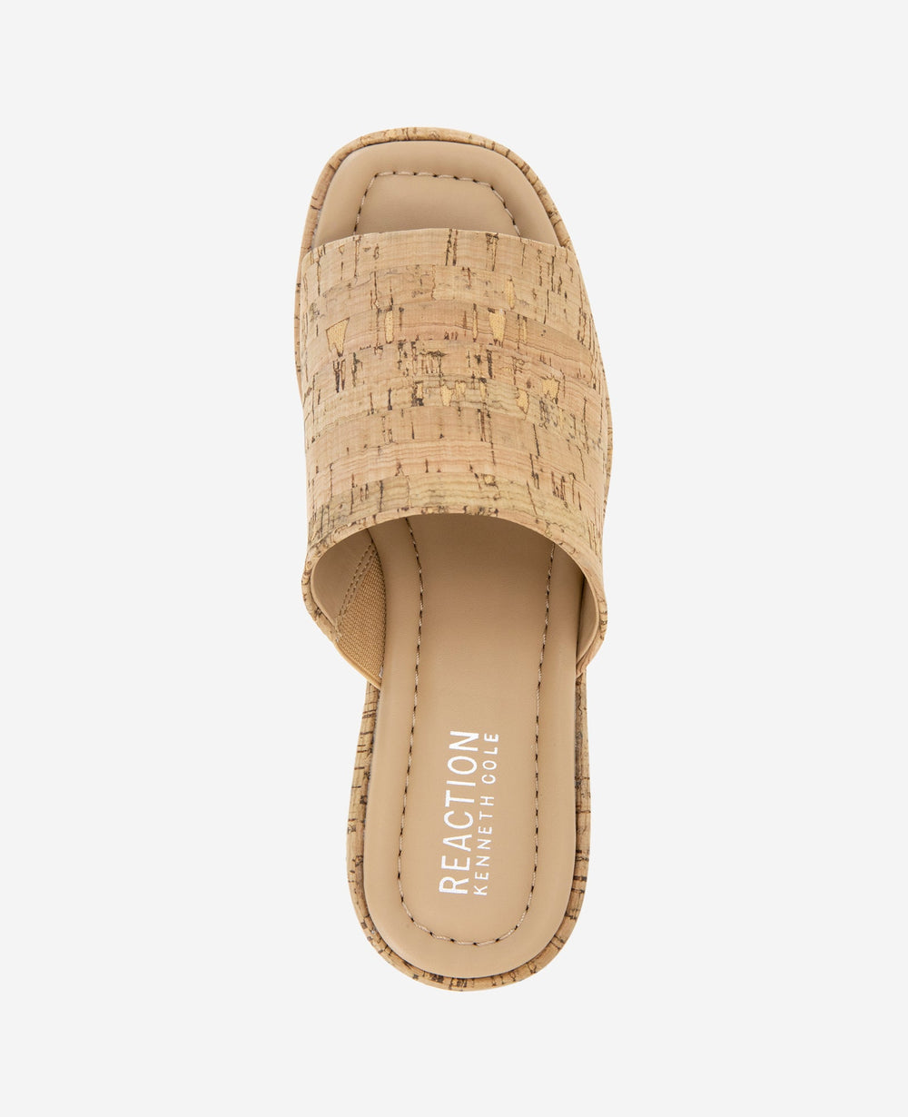 REACTION - Elissa Platform Cork Raffia Sandal Natural Cork