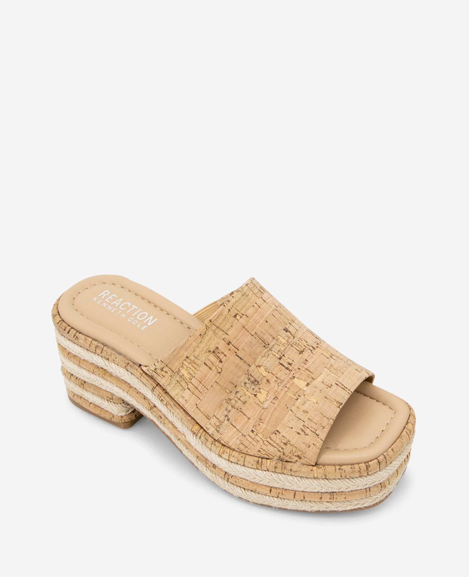 REACTION - Elissa Platform Cork Raffia Sandal Natural Cork