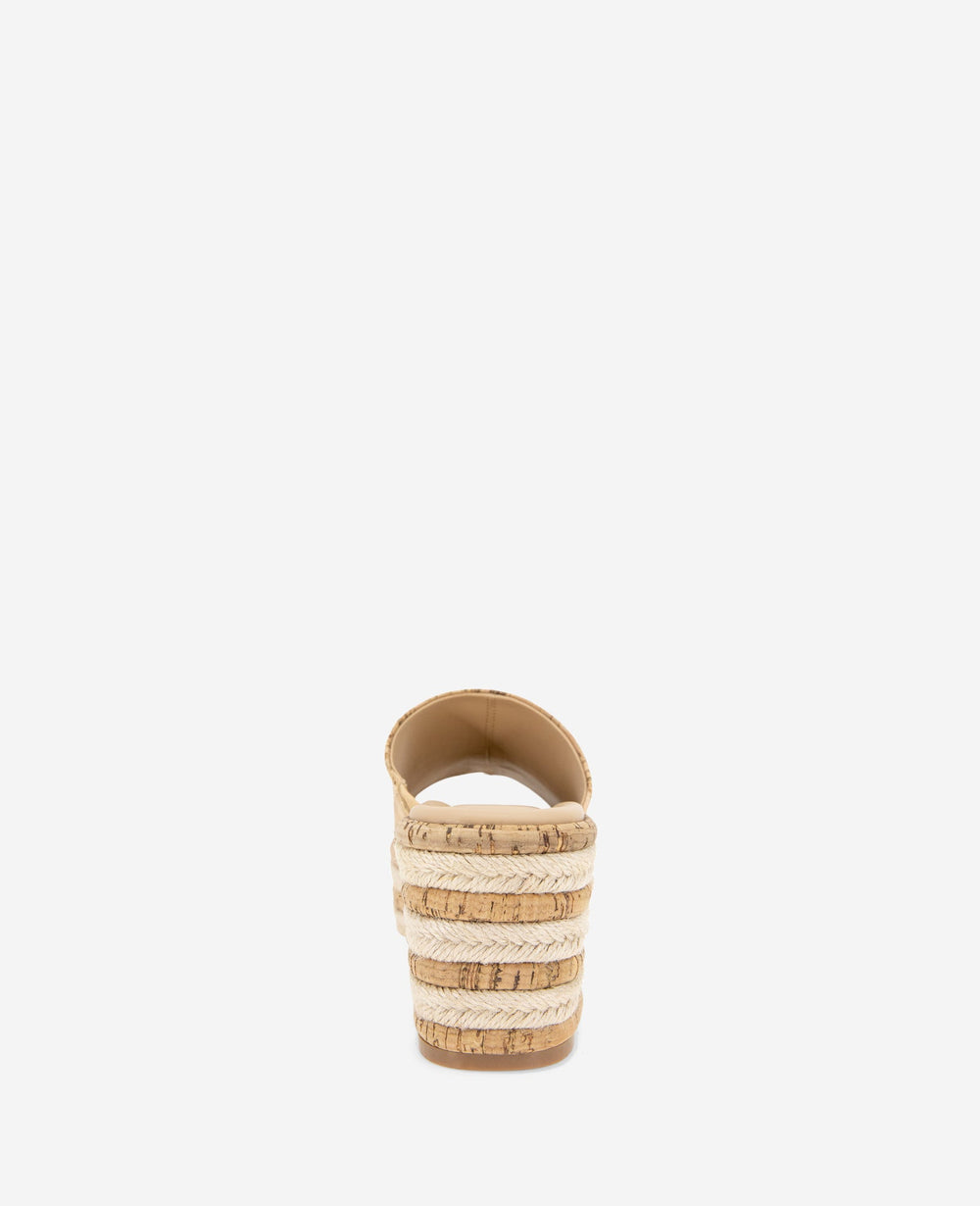 REACTION - Elissa Platform Cork Raffia Sandal Natural Cork