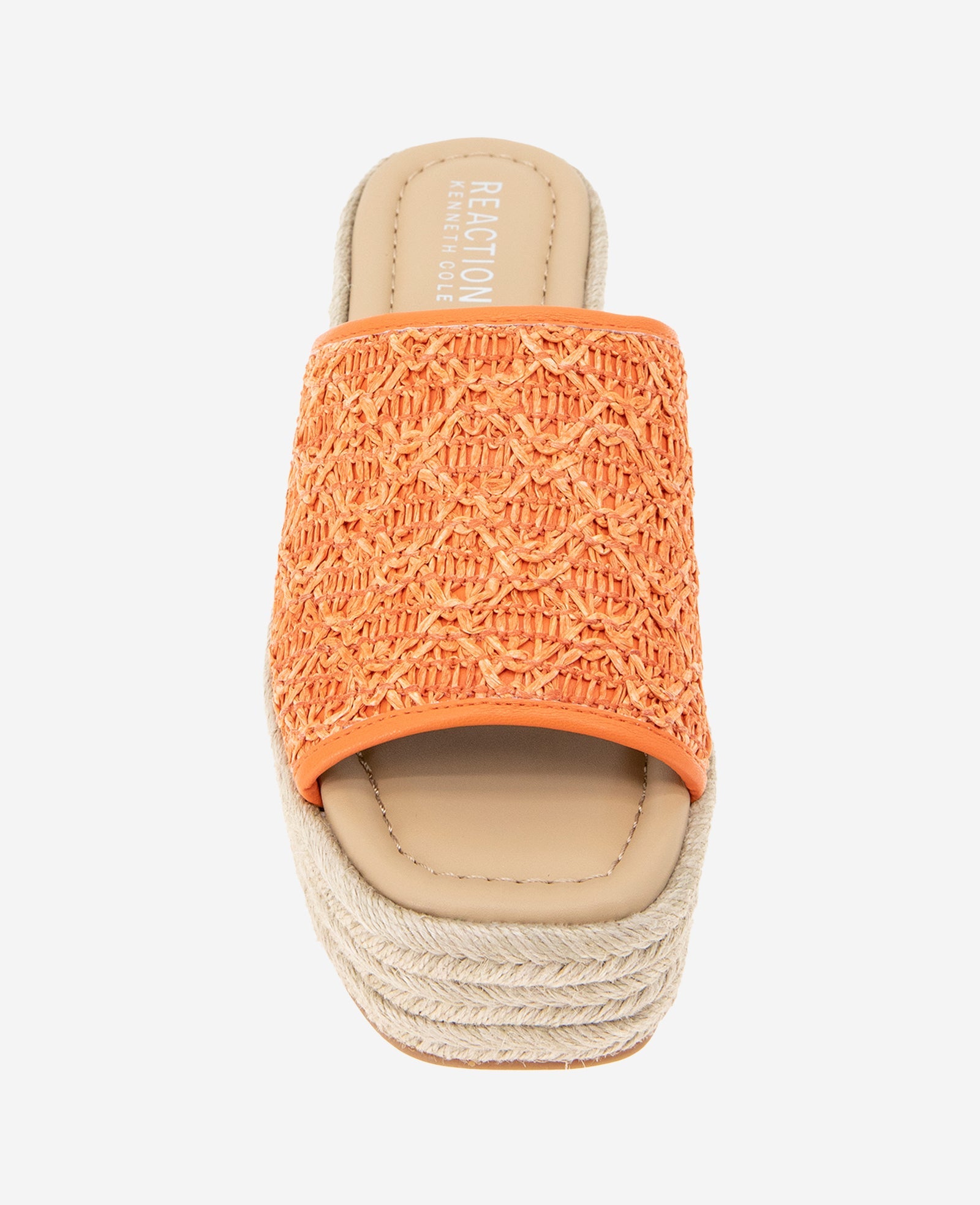 REACTION - Elissa Platform Raffia Sandal Orange Raffia