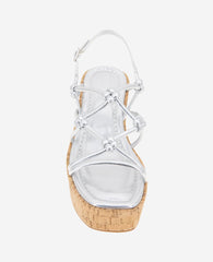 REACTION - Essa Metallic Cork Platform Sandal Silver Metallic