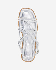 REACTION - Essa Metallic Cork Platform Sandal Silver Metallic