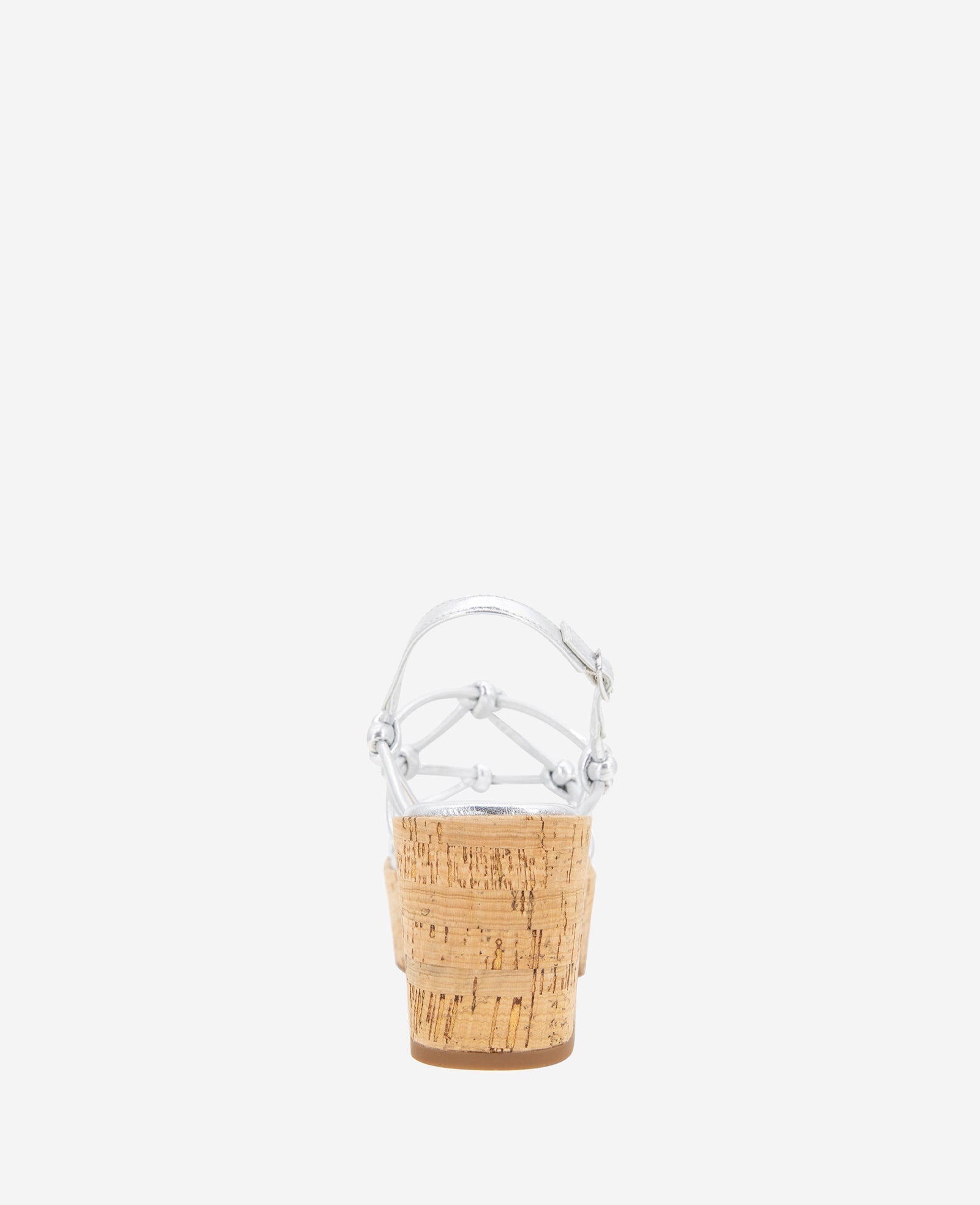REACTION - Essa Metallic Cork Platform Sandal Silver Metallic