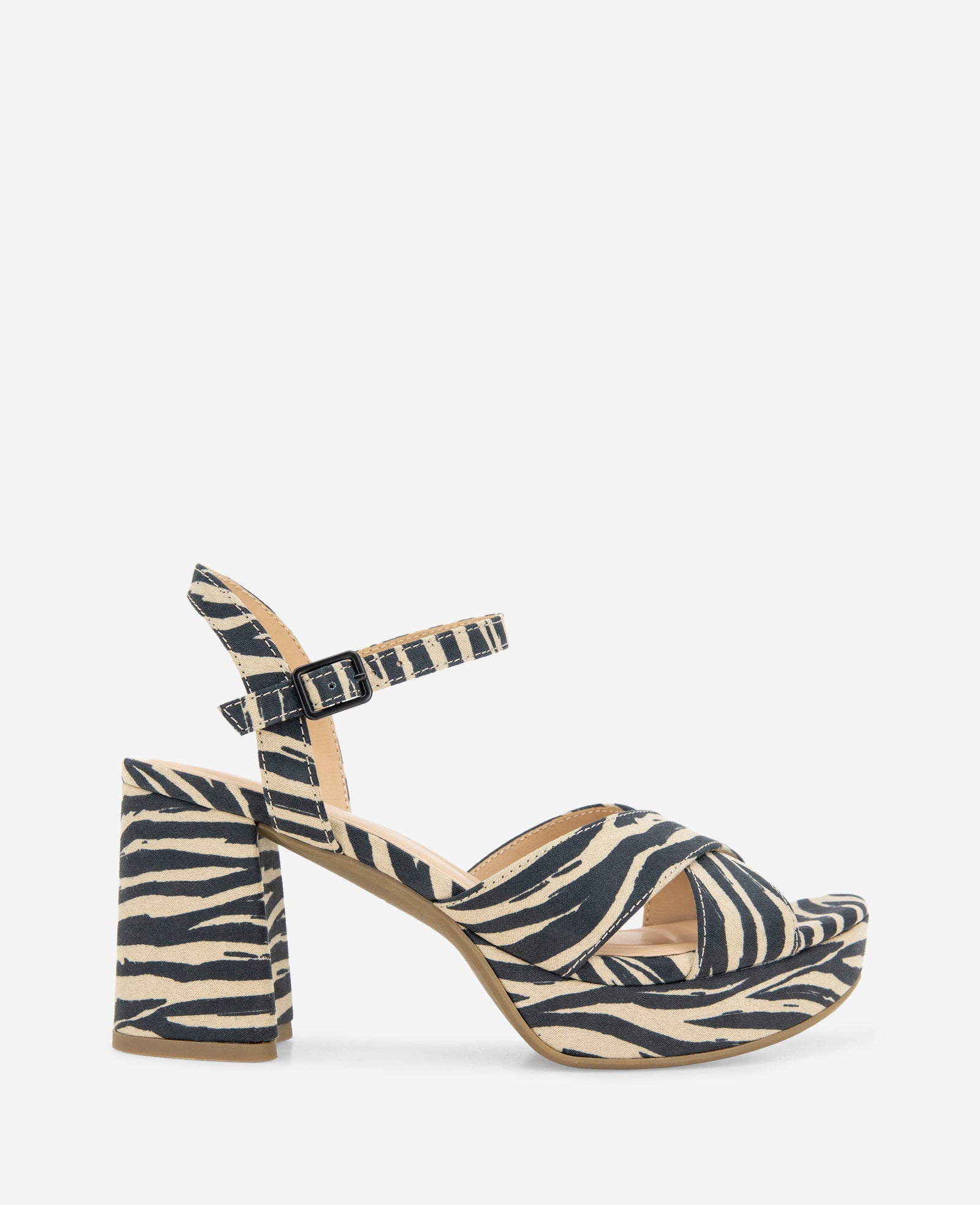REACTION - Reeva Platform Zebra Print Sandal Zebra Micro