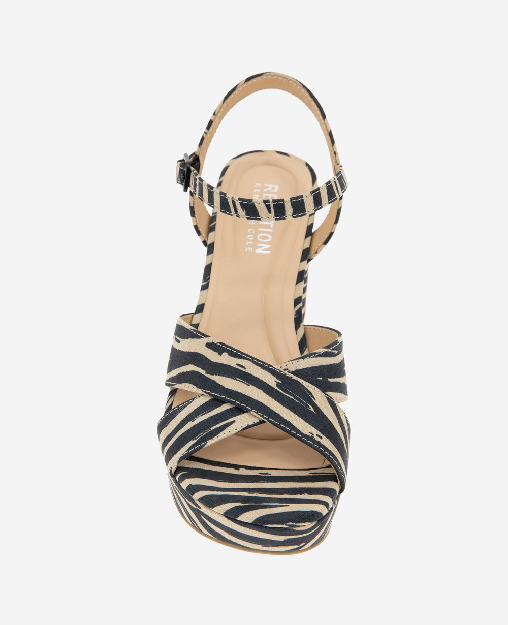 REACTION - Reeva Platform Zebra Print Sandal Zebra Micro