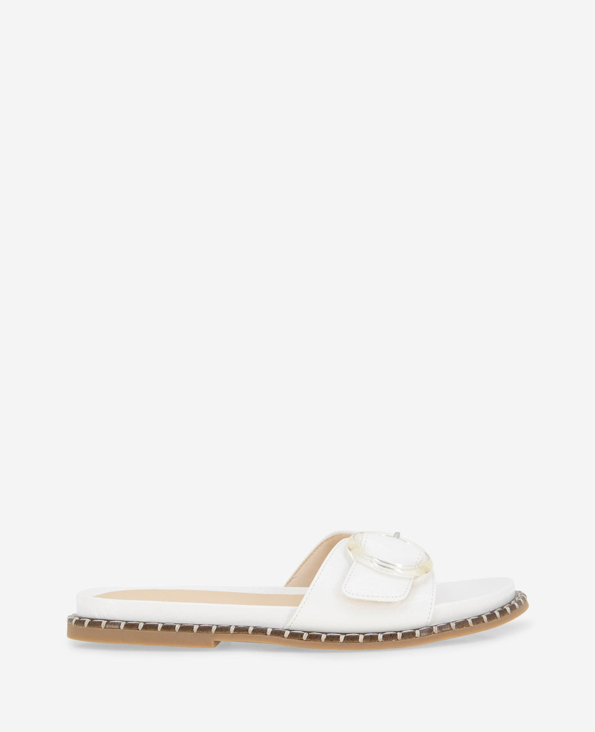 REACTION - Syrena Buckle Slide Sandal Ecru