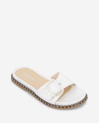 REACTION - Syrena Buckle Slide Sandal Ecru