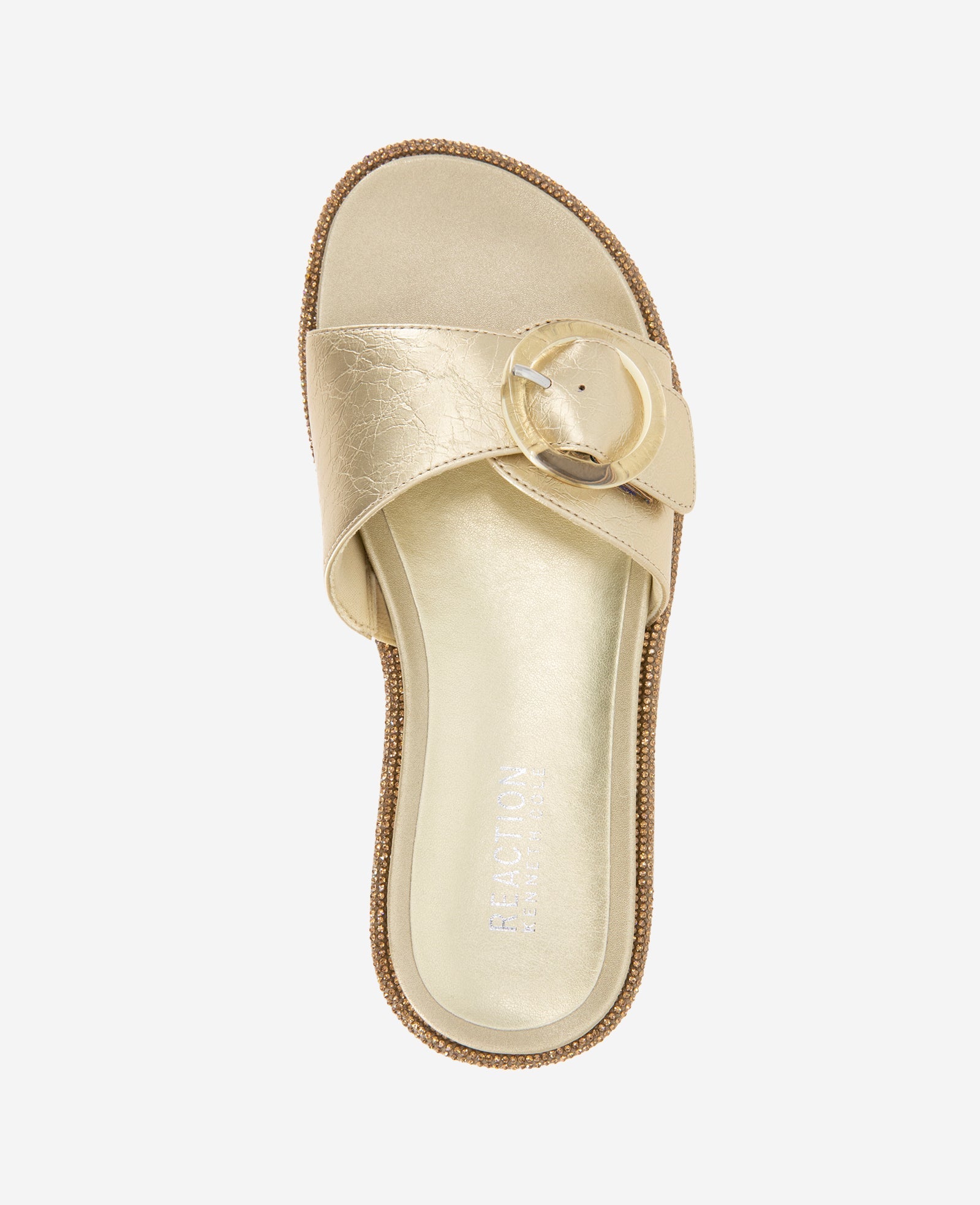 REACTION - Syrena Metallic Buckle Slide Sandal Soft Gold