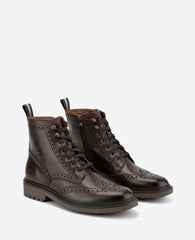 Todd Wingtip Lace Up Lug Sole Boot Ganache Leather