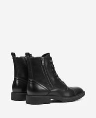 REACTION - Captain Cap Toe Double Zip Combat Boot Black