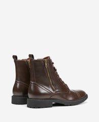 REACTION - Captain Cap Toe Double Zip Combat Boot Brown
