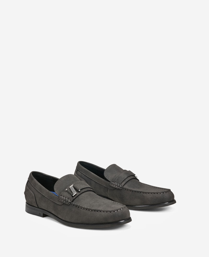 REACTION - Estate Belt Loafer Charcole Faux Suede