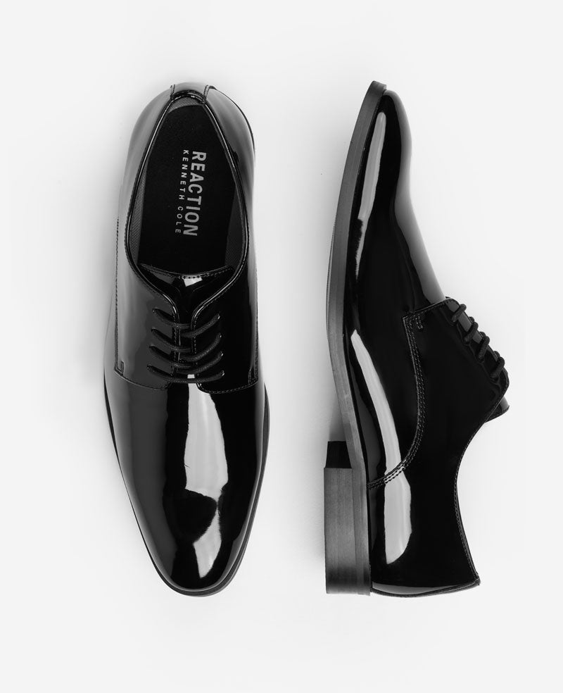 REACTION - Hogart Plain Toe Derby Black Patent