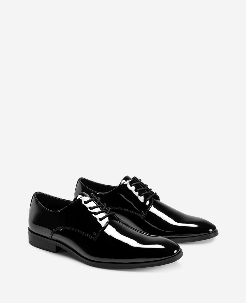 REACTION - Hogart Plain Toe Derby Black Patent