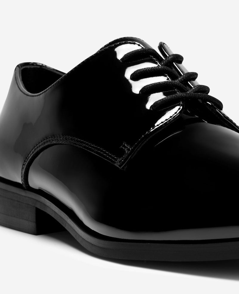 REACTION - Hogart Plain Toe Derby Black Patent