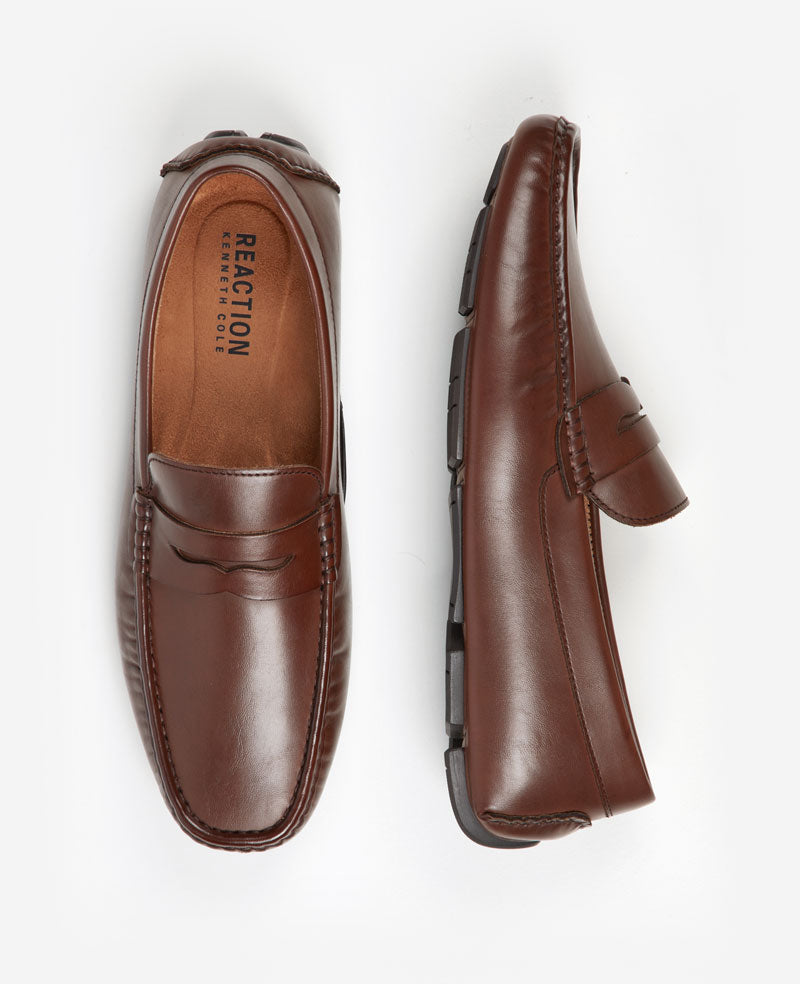 REACTION - Sergio Penny Driving Loafer Mid Brown