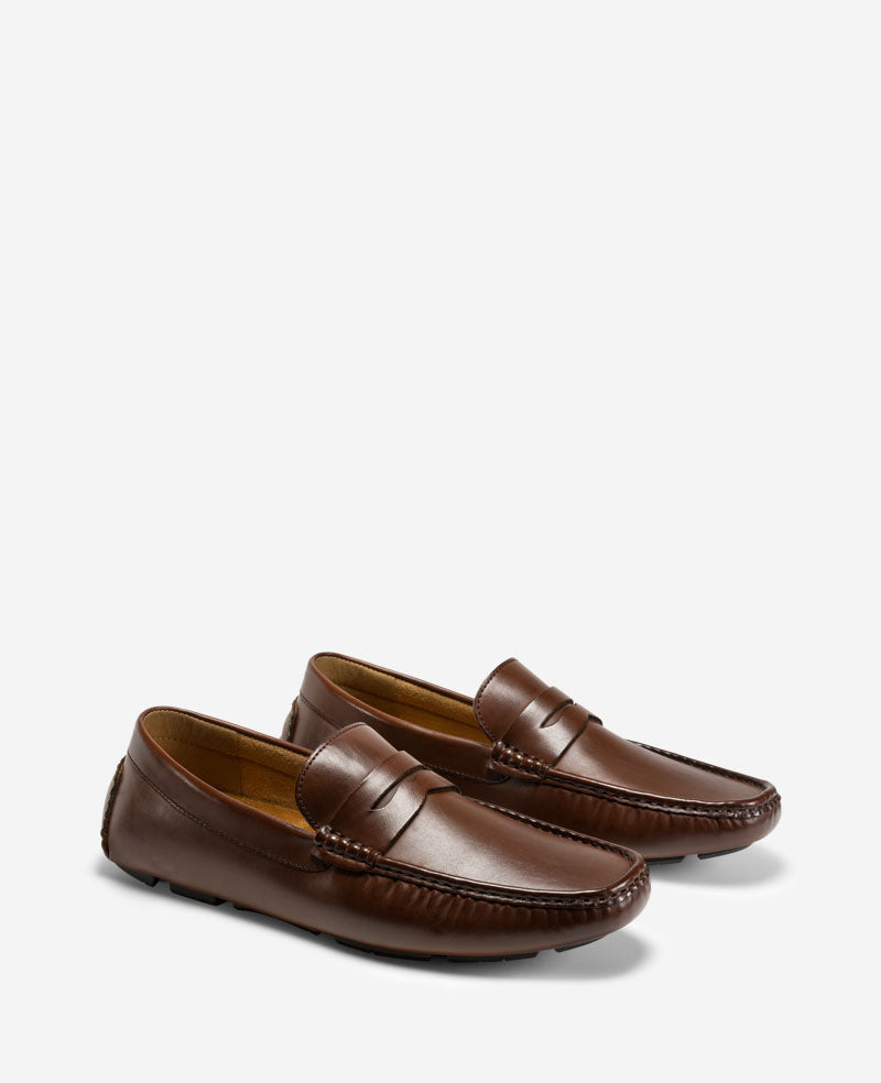 REACTION - Sergio Penny Driving Loafer Mid Brown