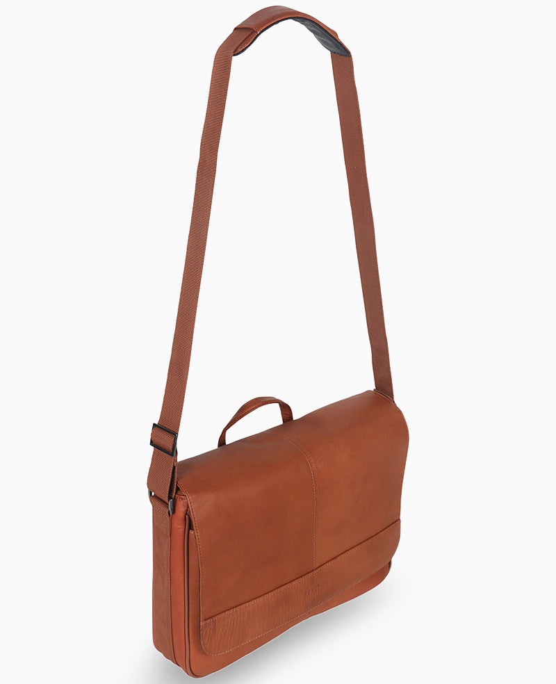 Columbian Leather Crossbody 15.6-Inch Laptop & Tablet Messenger Bag