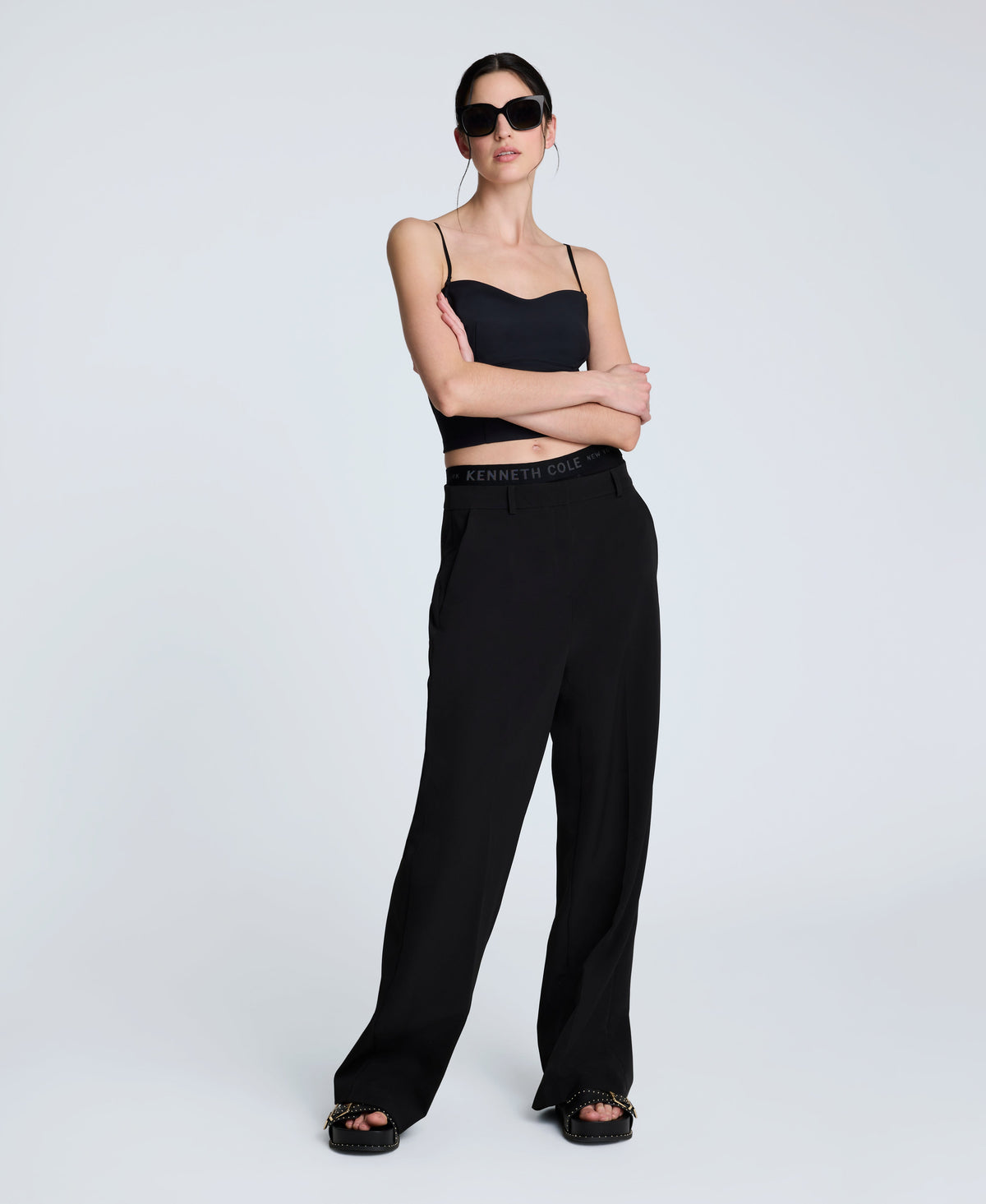 Luxe Twill Wide Leg Pant Black