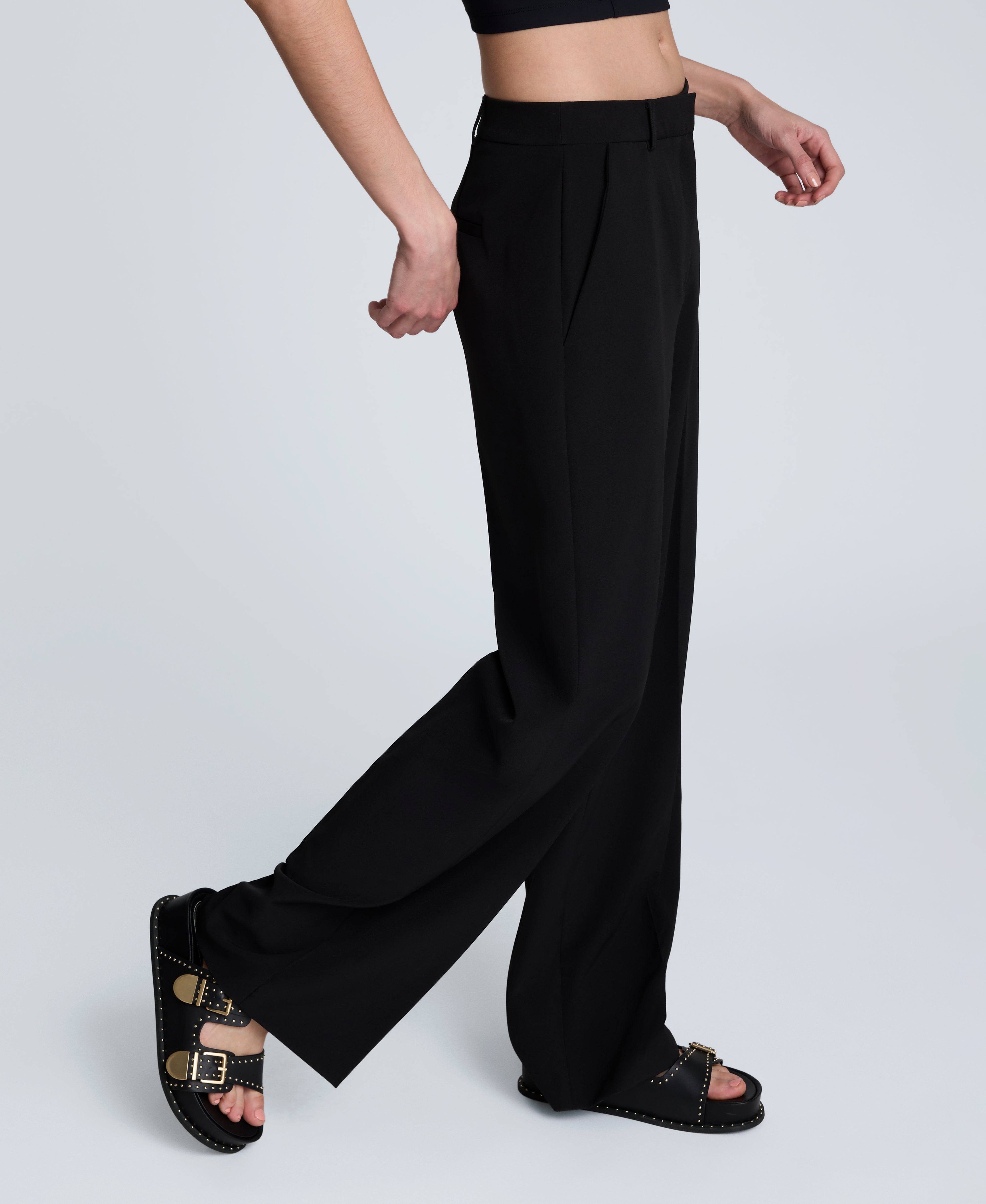 Luxe Twill Wide Leg Pant Black